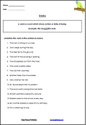 Verb Worksheets